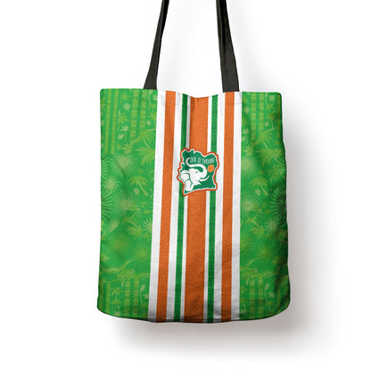 Cote d'Ivoire Tote Bag The Elephants with African Pattern Stripes