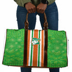 Cote d'Ivoire Travel Bag The Elephants with African Pattern Stripes