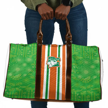 Cote d'Ivoire Travel Bag The Elephants with African Pattern Stripes