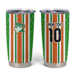 Custom Cote d'Ivoire Tumbler Cup The Elephants with African Pattern Stripes