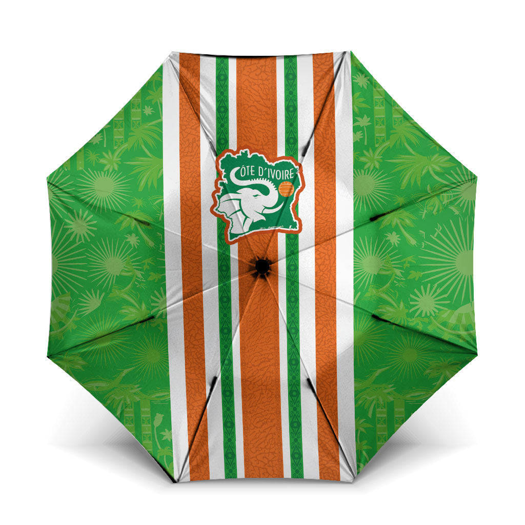 Cote d'Ivoire Umbrella The Elephants with African Pattern Stripes