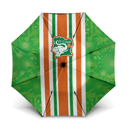 Cote d'Ivoire Umbrella The Elephants with African Pattern Stripes