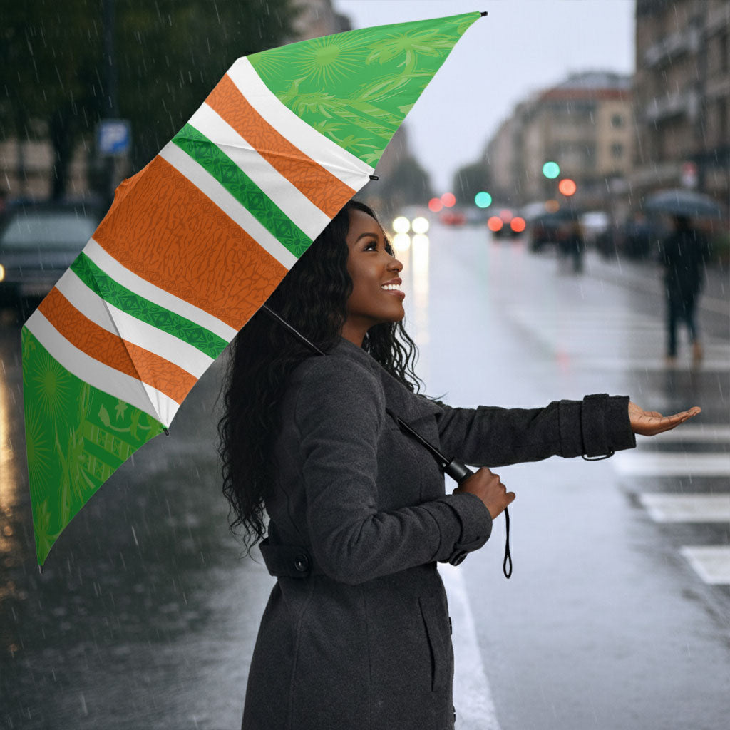 Cote d'Ivoire Umbrella The Elephants with African Pattern Stripes