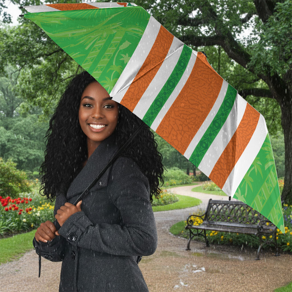 Cote d'Ivoire Umbrella The Elephants with African Pattern Stripes
