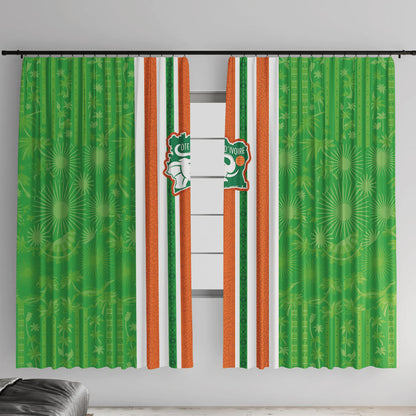 Cote d'Ivoire Window Curtain The Elephants with African Pattern Stripes