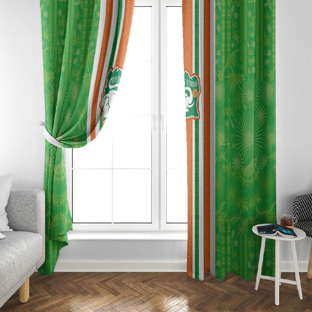 Cote d'Ivoire Window Curtain The Elephants with African Pattern Stripes