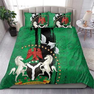 Nigeria Independence Day Bedding Set - National Seal with Peace Dove - African Pattern