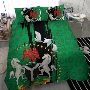 Nigeria Independence Day Bedding Set - National Seal with Peace Dove - African Pattern