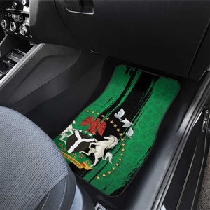 Nigeria Independence Day Car Mats - National Seal with Peace Dove - African Pattern