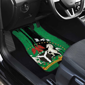 Nigeria Independence Day Car Mats - National Seal with Peace Dove - African Pattern