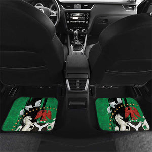 Nigeria Independence Day Car Mats - National Seal with Peace Dove - African Pattern