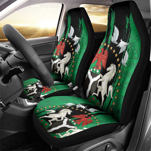 Nigeria Independence Day Car Seat Cover - National Seal with Peace Dove - African Pattern