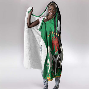 Nigeria Independence Day Hooded Blanket - National Seal with Peace Dove - African Pattern