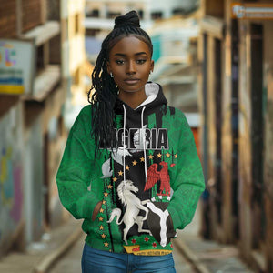 Nigeria Independence Day Hoodie - National Seal with Peace Dove - African Pattern