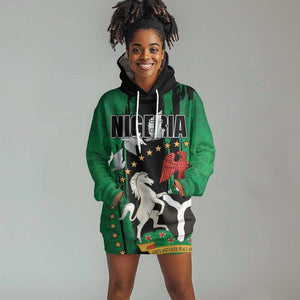 Nigeria Independence Day Hoodie Dress - National Seal with Peace Dove - African Pattern