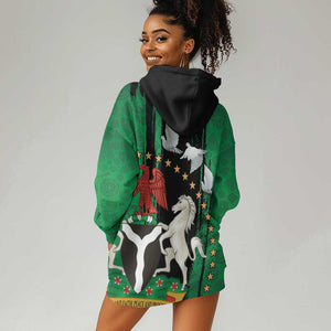 Nigeria Independence Day Hoodie Dress - National Seal with Peace Dove - African Pattern