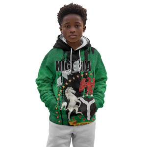 Nigeria Independence Day Kid Hoodie - National Seal with Peace Dove - African Pattern