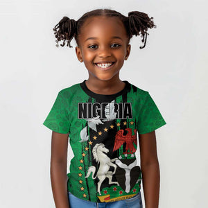 Nigeria Independence Day Kid T shirt - National Seal with Peace Dove - African Pattern