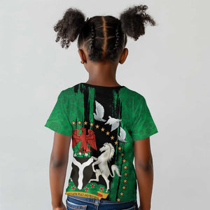 Nigeria Independence Day Kid T shirt - National Seal with Peace Dove - African Pattern