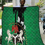 Nigeria Independence Day Quilt - National Seal with Peace Dove - African Pattern
