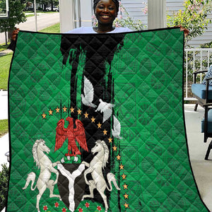 Nigeria Independence Day Quilt - National Seal with Peace Dove - African Pattern