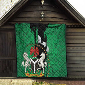 Nigeria Independence Day Quilt - National Seal with Peace Dove - African Pattern