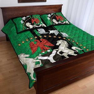 Nigeria Independence Day Quilt Bed Set - National Seal with Peace Dove - African Pattern