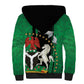Nigeria Independence Day Sherpa Hoodie - National Seal with Peace Dove - African Pattern