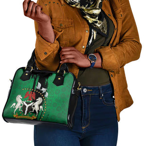 Nigeria Independence Day Shoulder Handbag - National Seal with Peace Dove - African Pattern