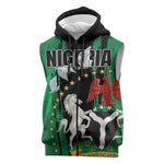 Nigeria Independence Day Sleeveless Zip Hoodie - National Seal with Peace Dove - African Pattern - African Pride