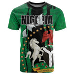 Nigeria Independence Day T shirt - National Seal with Peace Dove - African Pattern