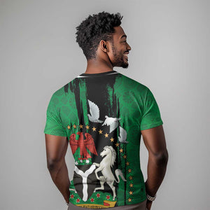 Nigeria Independence Day T shirt - National Seal with Peace Dove - African Pattern