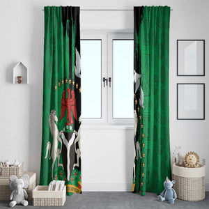 Nigeria Independence Day Window Curtain - National Seal with Peace Dove - African Pattern