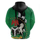 Nigeria Independence Day Zip Hoodie - National Seal with Peace Dove - African Pattern