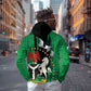 Nigeria Independence Day Zip Hoodie - National Seal with Peace Dove - African Pattern