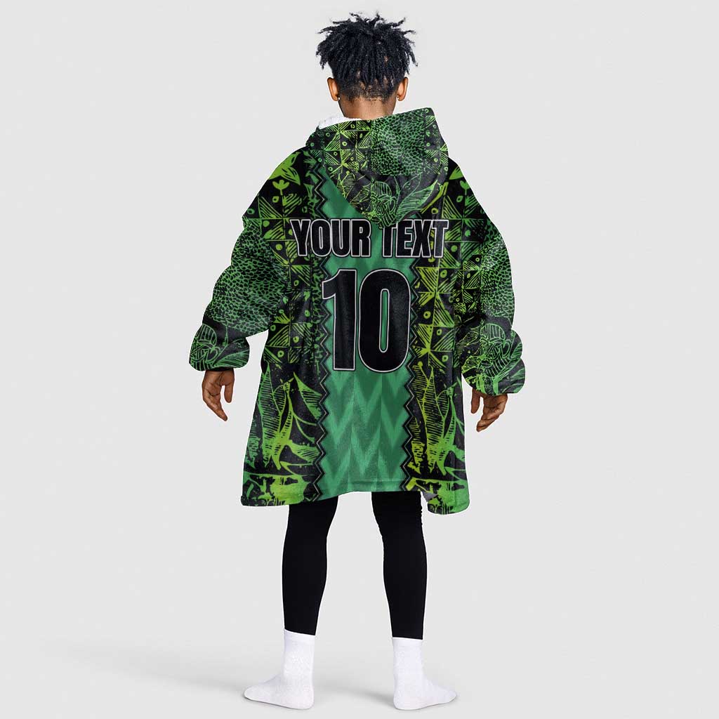 Custom Nigeria Football Kid Wearable Blanket Hoodie Champions-Special Edition - African Pride