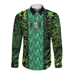 Custom Nigeria Football Long Sleeve Button Shirt Champions-Special Edition - African Pride