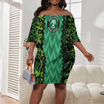 Custom Nigeria Football Off Shoulder Short Dress Champions-Special Edition - African Pride