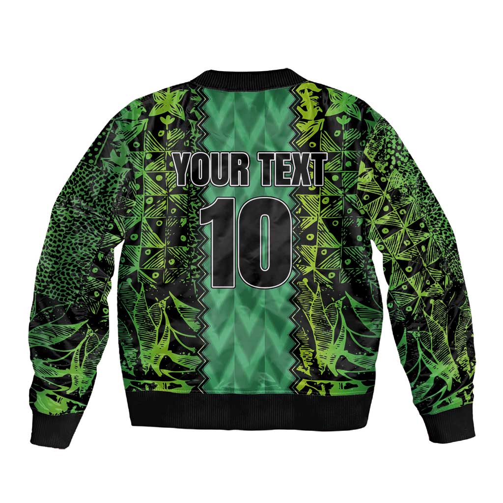Custom Nigeria Football Sleeve Zip Bomber Jacket Champions-Special Edition - African Pride