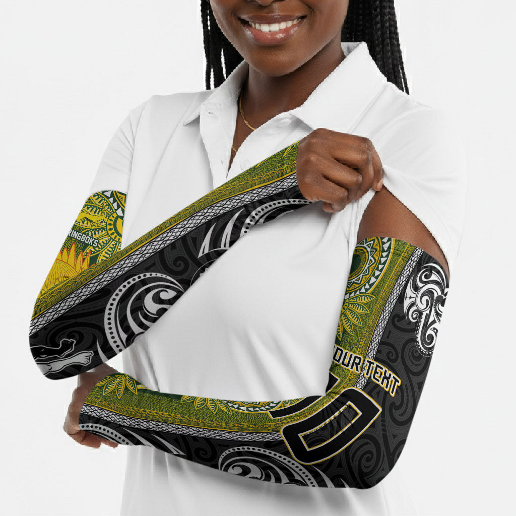 Custom Rugby New Zealand and South Africa Arm Sleeves Greatest Rivalry Silver Fern and Antelope