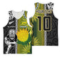 Custom Rugby New Zealand and South Africa Basketball Jersey Greatest Rivalry Silver Fern and Antelope
