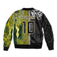 Custom Rugby New Zealand and South Africa Bomber Jacket Greatest Rivalry Silver Fern and Antelope