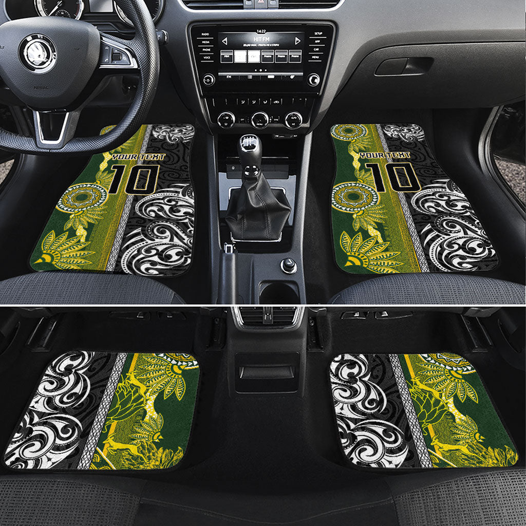 Custom Rugby New Zealand and South Africa Car Mats Greatest Rivalry Silver Fern and Antelope