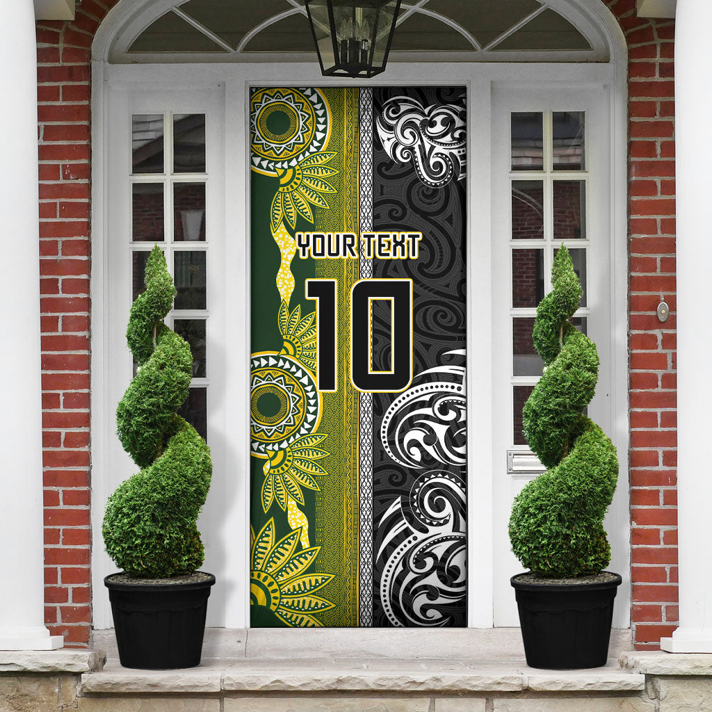 Custom Rugby New Zealand and South Africa Door Cover Greatest Rivalry Silver Fern and Antelope