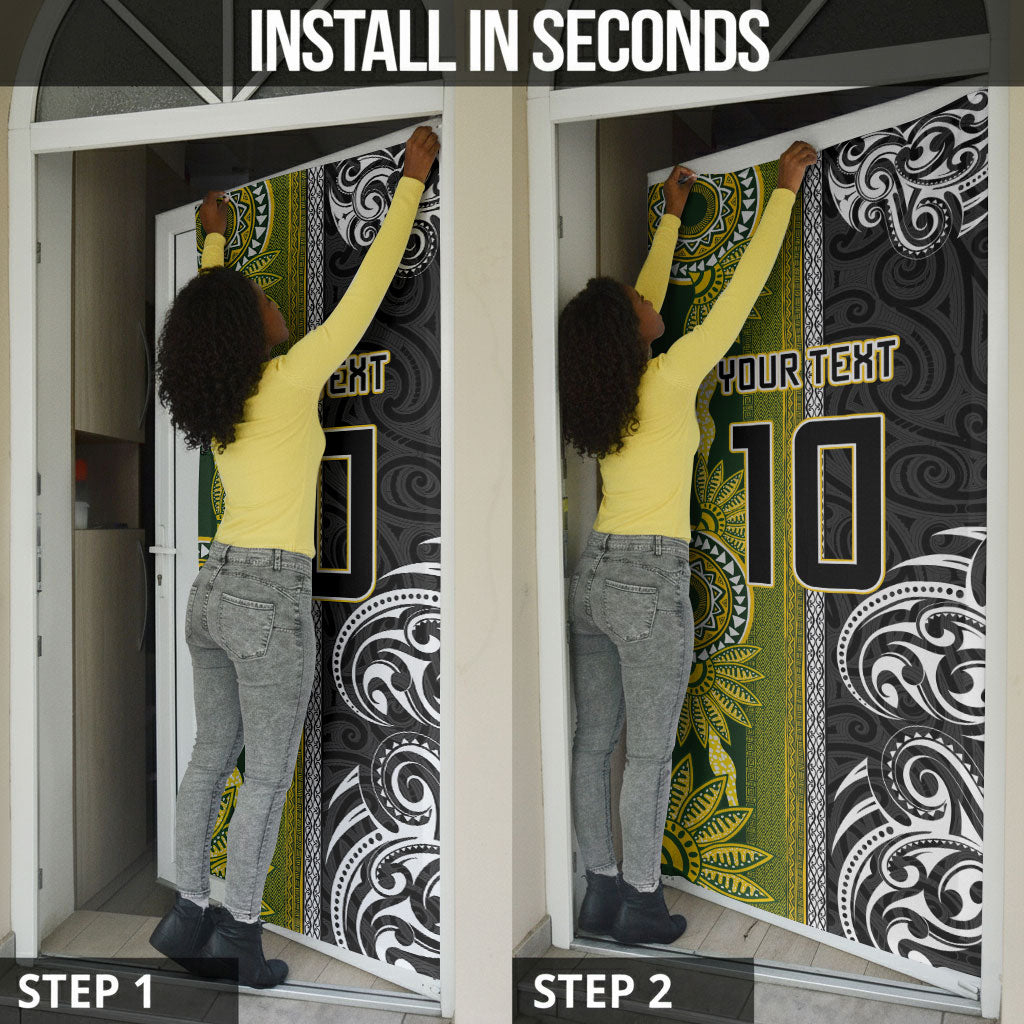 Custom Rugby New Zealand and South Africa Door Cover Greatest Rivalry Silver Fern and Antelope