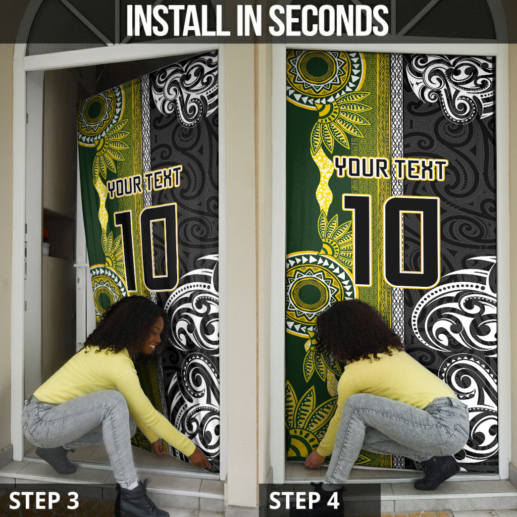 Custom Rugby New Zealand and South Africa Door Cover Greatest Rivalry Silver Fern and Antelope