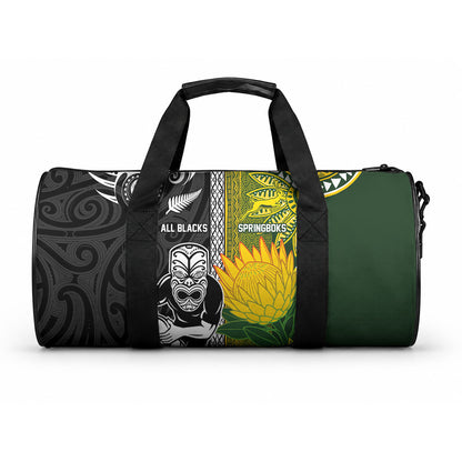 Rugby New Zealand and South Africa Duffle Bag Greatest Rivalry Silver Fern and Antelope