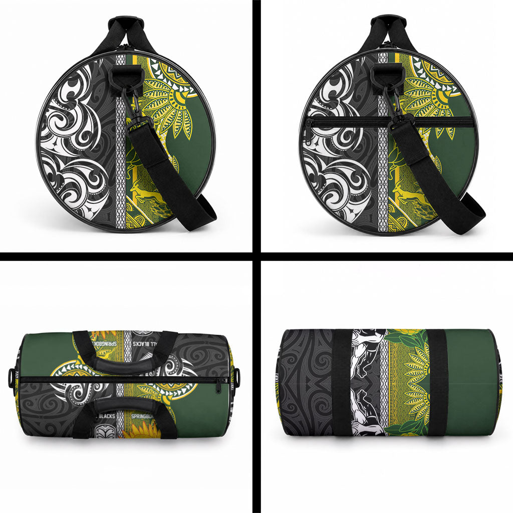 Rugby New Zealand and South Africa Duffle Bag Greatest Rivalry Silver Fern and Antelope