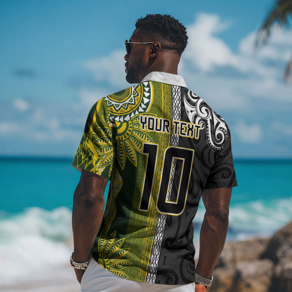 Custom Rugby New Zealand and South Africa Hawaiian Shirt Greatest Rivalry Silver Fern and Antelope