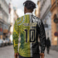 Custom Rugby New Zealand and South Africa Long Sleeve Button Shirt Greatest Rivalry Silver Fern and Antelope